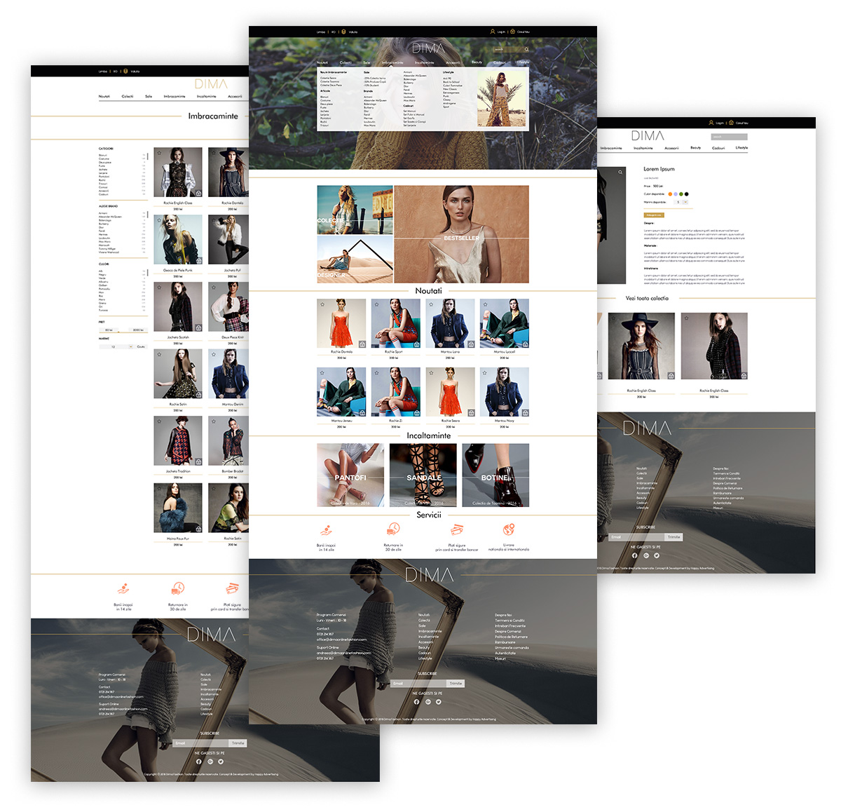 DIMA Online Fashion – Web design & development