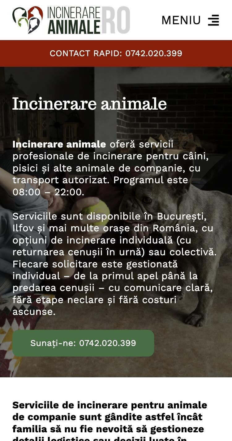 Incinerare Animale – versiune mobile