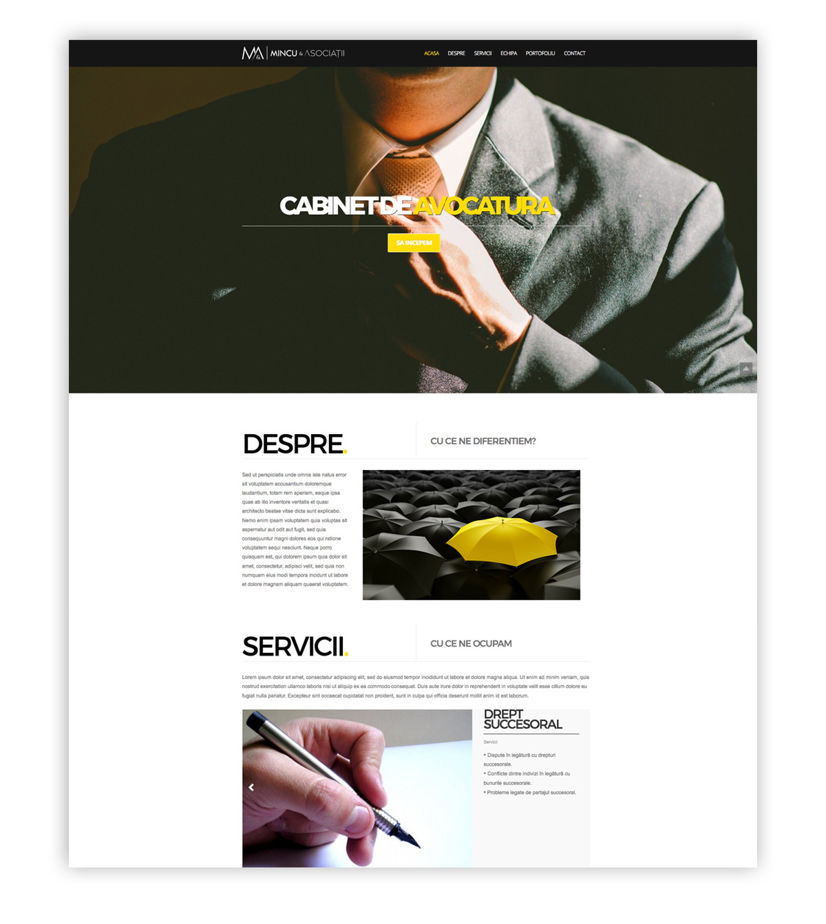Mincu & Asociatii – Web design & development