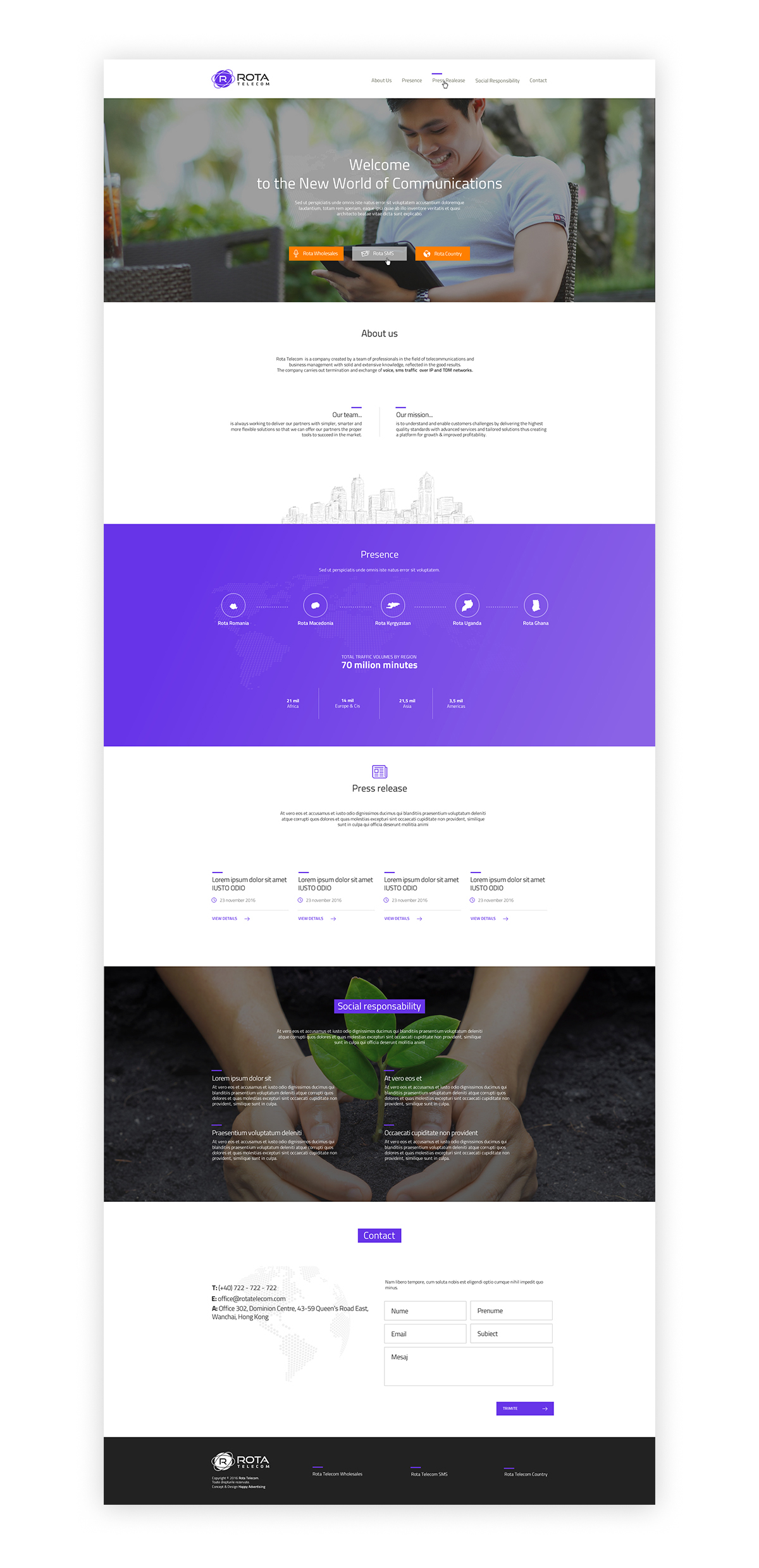 ROTA Telecom – Web design & development